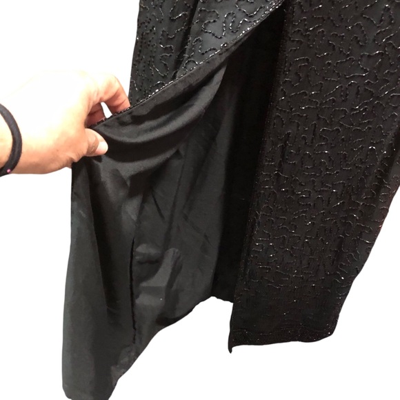 Laurence Kazar New York Vintage Maxi Evening Dress Size Large Pit 2 Pit 18 56” L - Picture 3 of 8